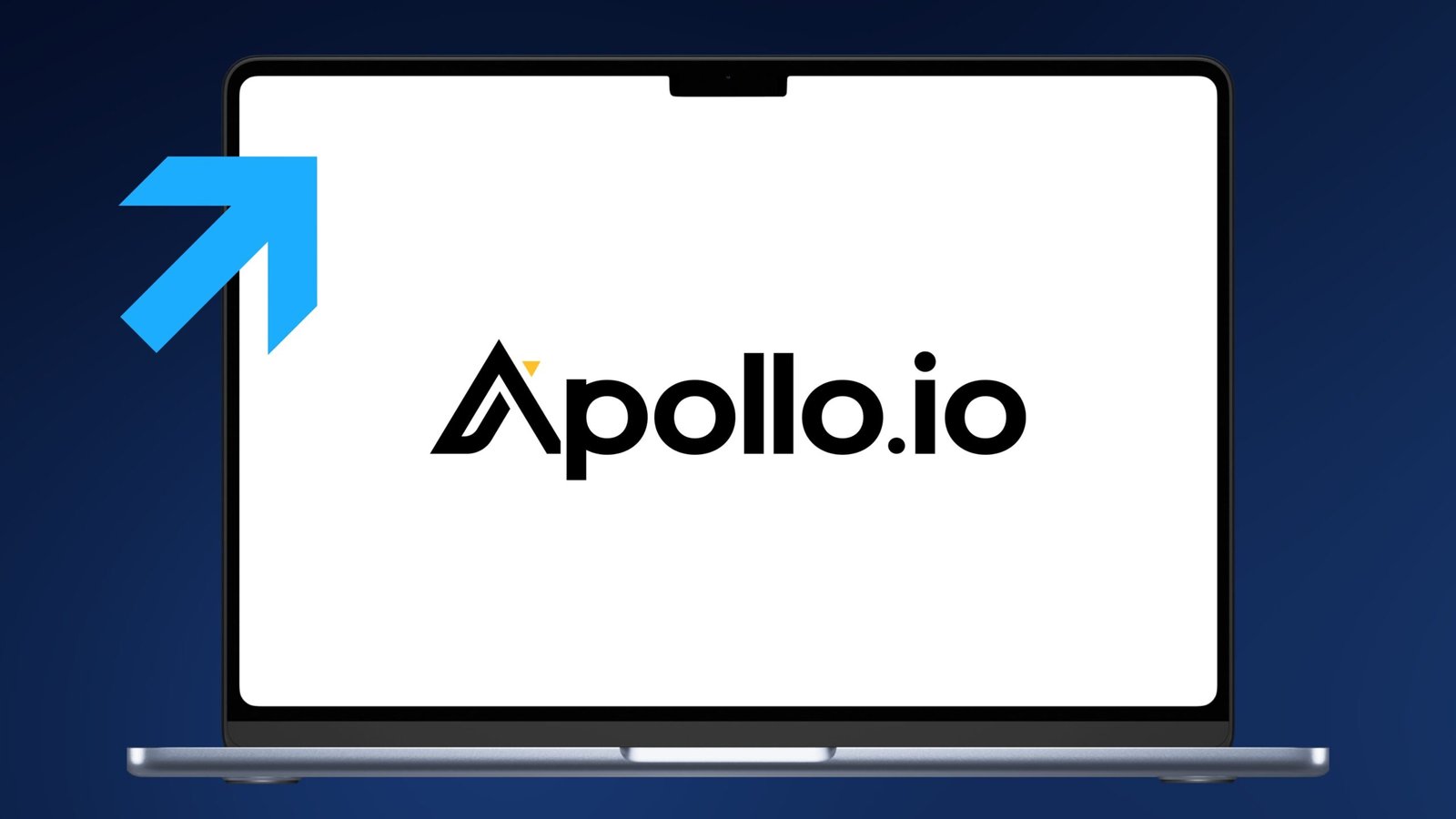 Logo von Apollo.io mit weißem Hintergrund und blauen