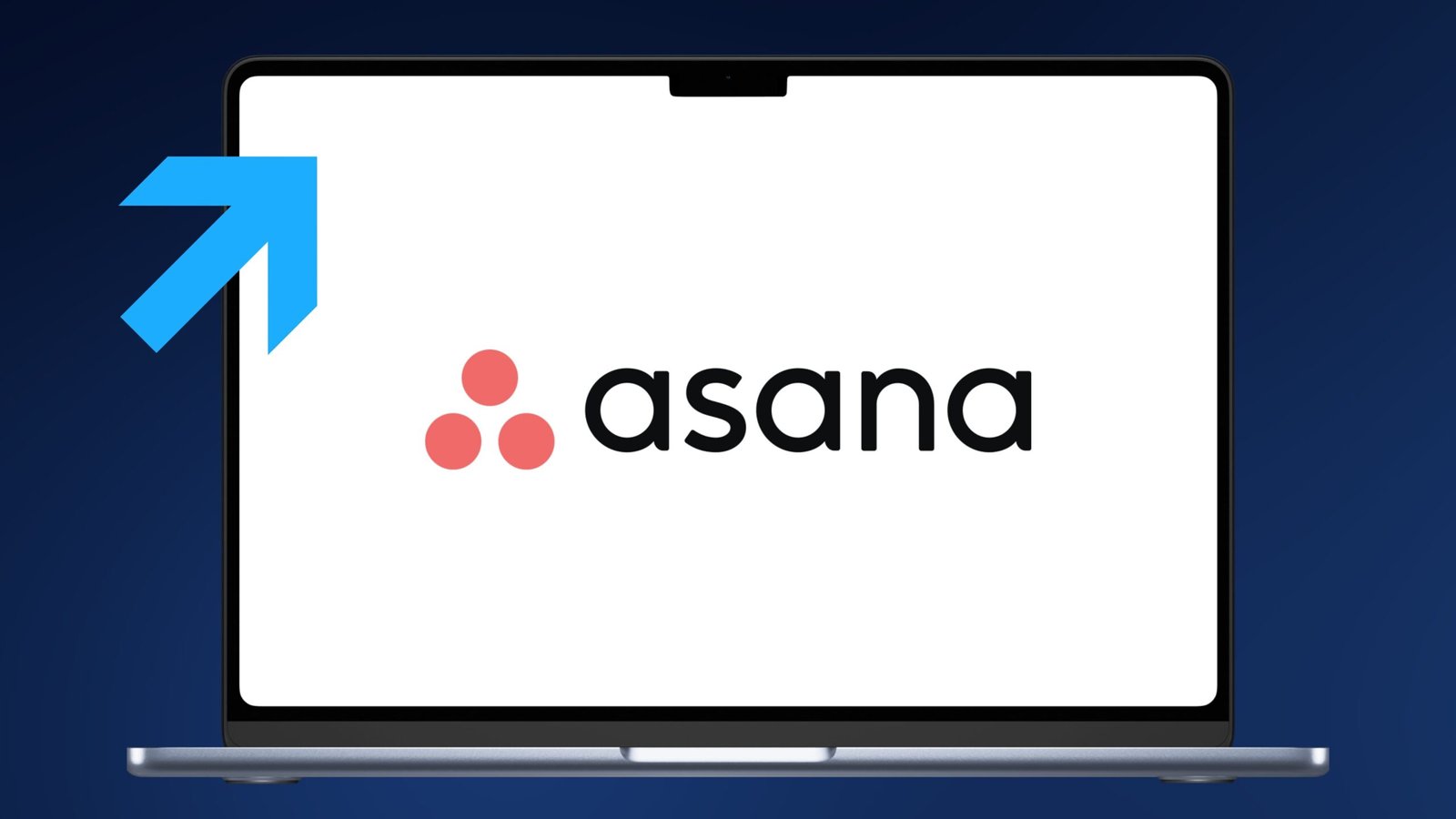 Logo von Asana auf hellblauem Hintergrund mit Screenshot
