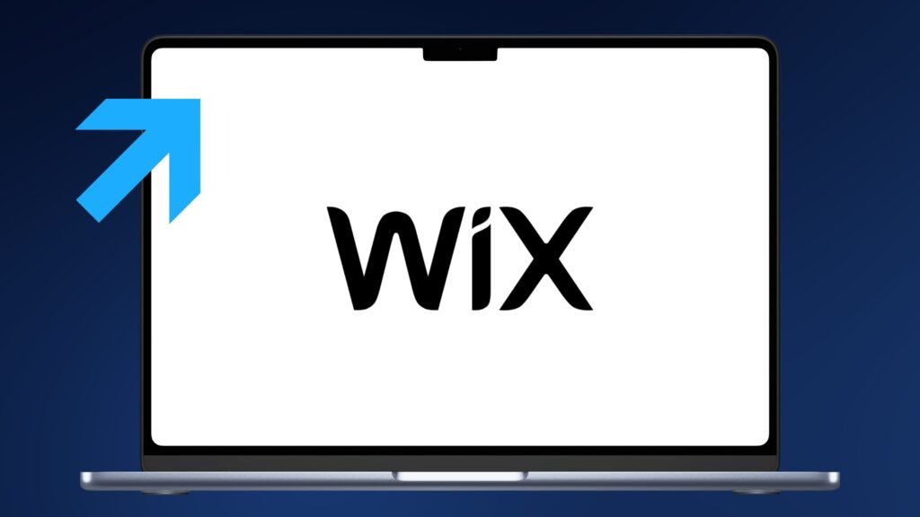 Wix-Logo auf einem Computer